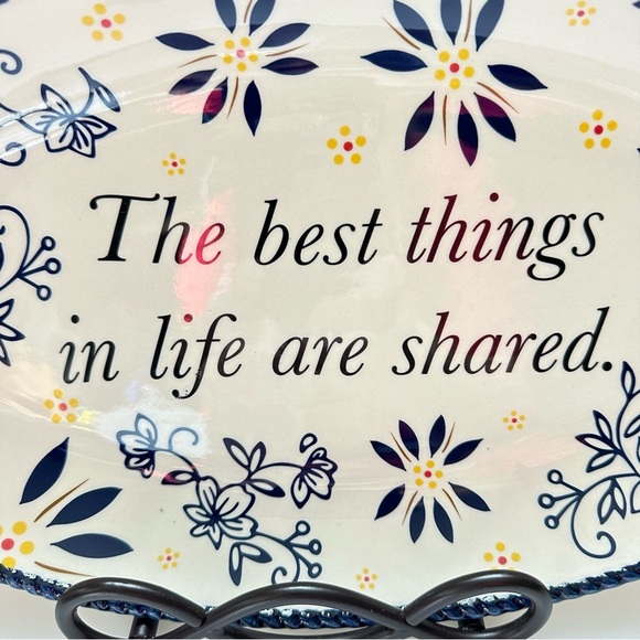 Temp-Tations By Tara 14” Oval “Best Things In Life Are Shared” Platter Tray - Picture 5 of 8